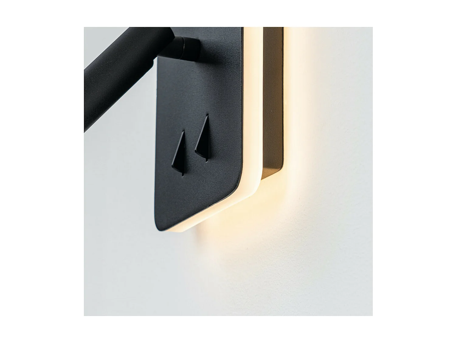 Liseuse carrée noire double lumière LED multifonctionnelle - Bilbao