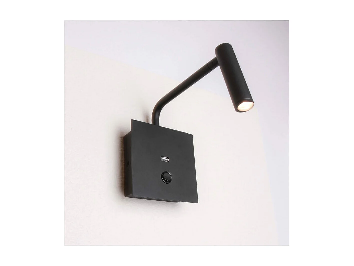 Liseuse noire pratique et moderne LED et port USB intégré - Miami