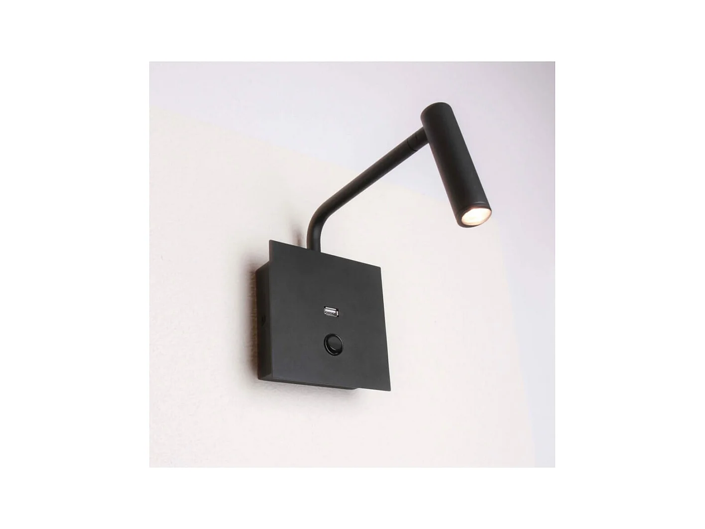 Liseuse noire pratique et moderne LED et port USB intégré - Miami