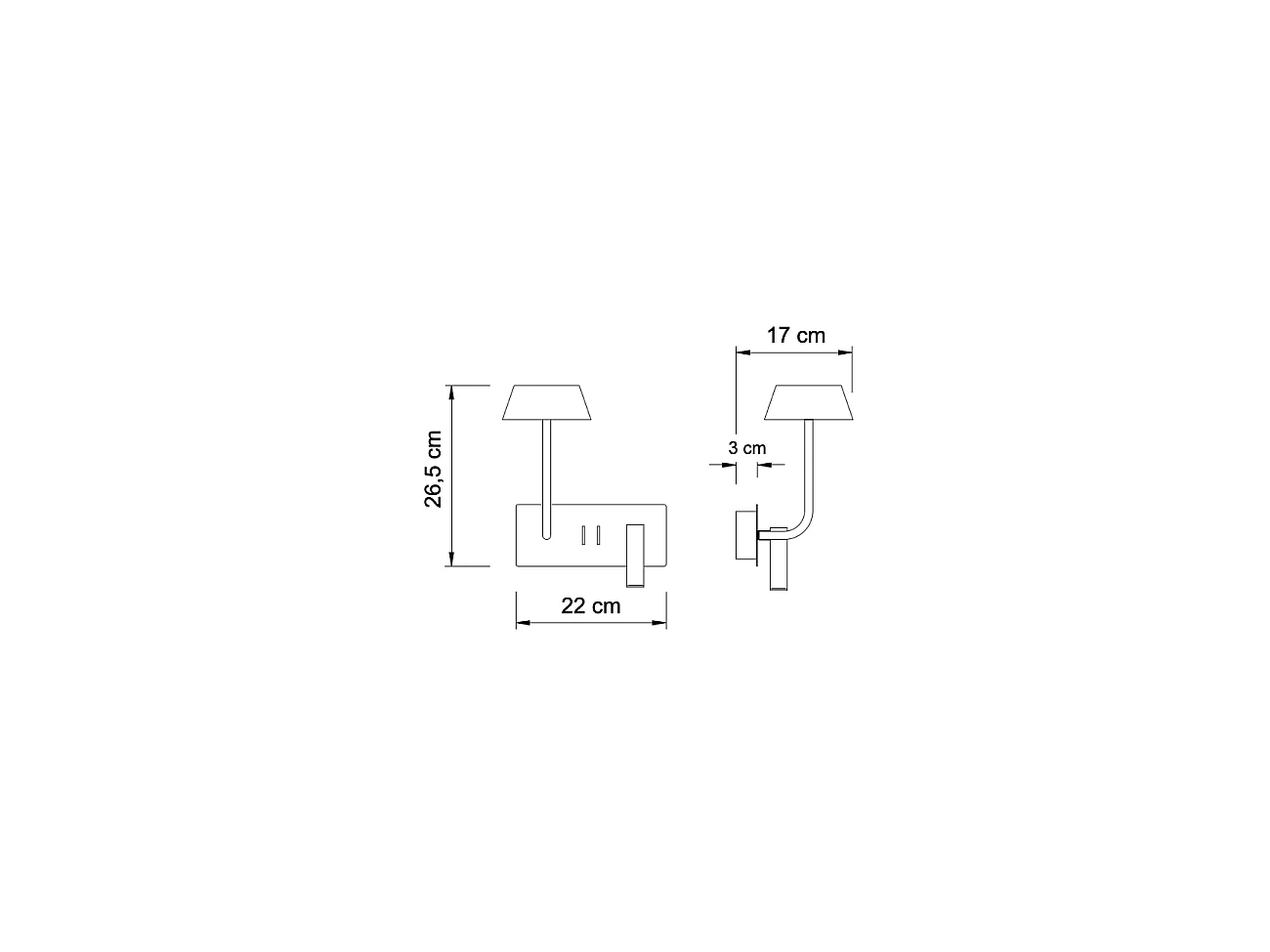 Applique murale LED avec liseuse intégrée  - Fabro