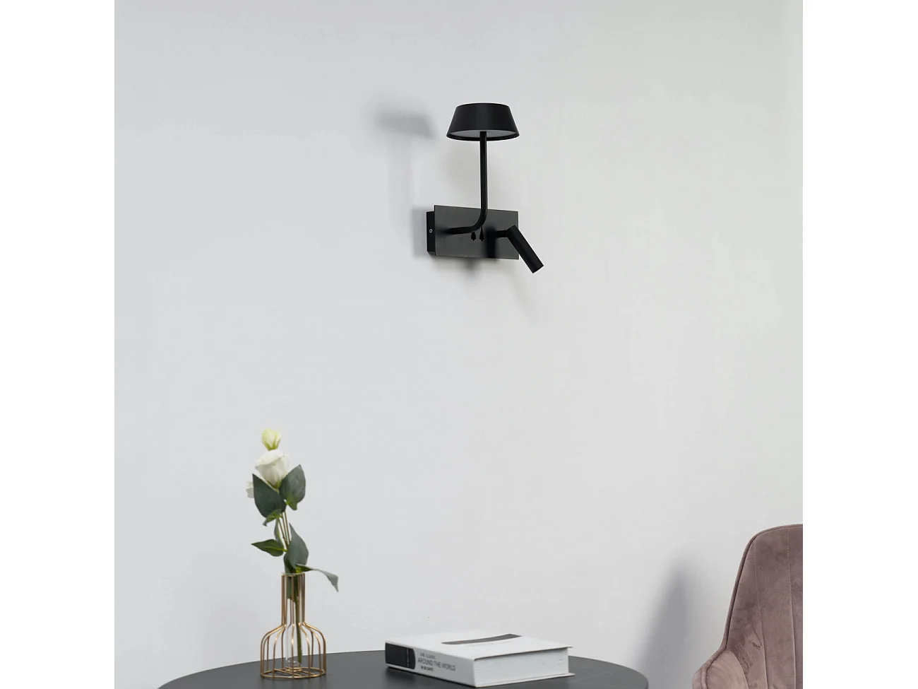 Applique murale LED avec liseuse intégrée  - Fabro