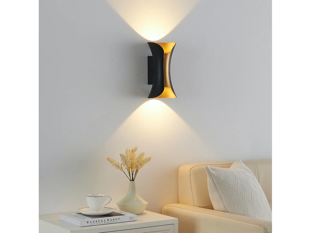 Éclairage mural LED noir intérieur doré IP54 - Foria