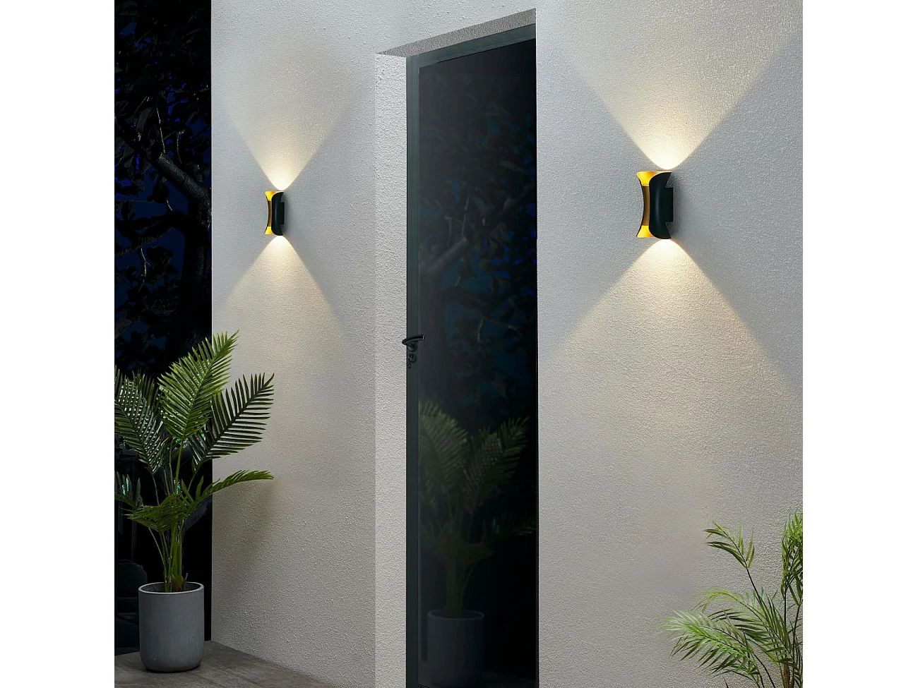 Éclairage mural LED noir intérieur doré IP54 - Foria