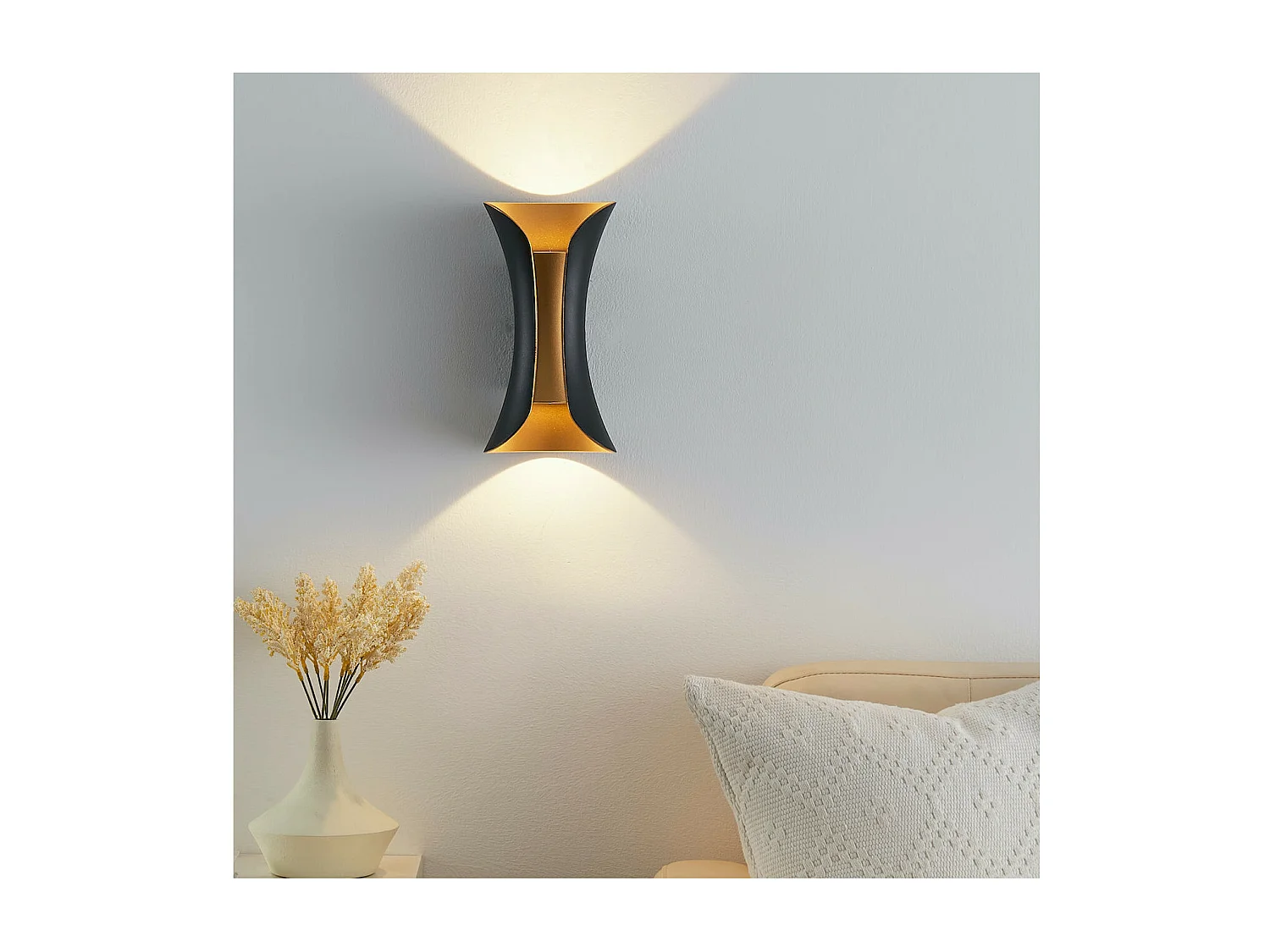 Éclairage mural LED noir intérieur doré IP54 - Foria