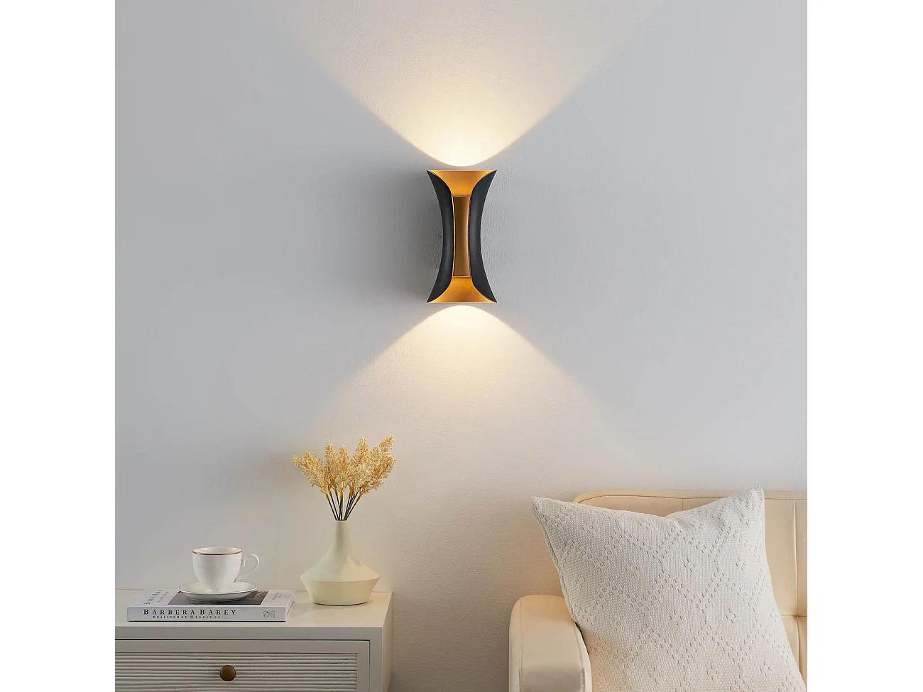 Éclairage mural LED noir intérieur doré IP54 - Foria