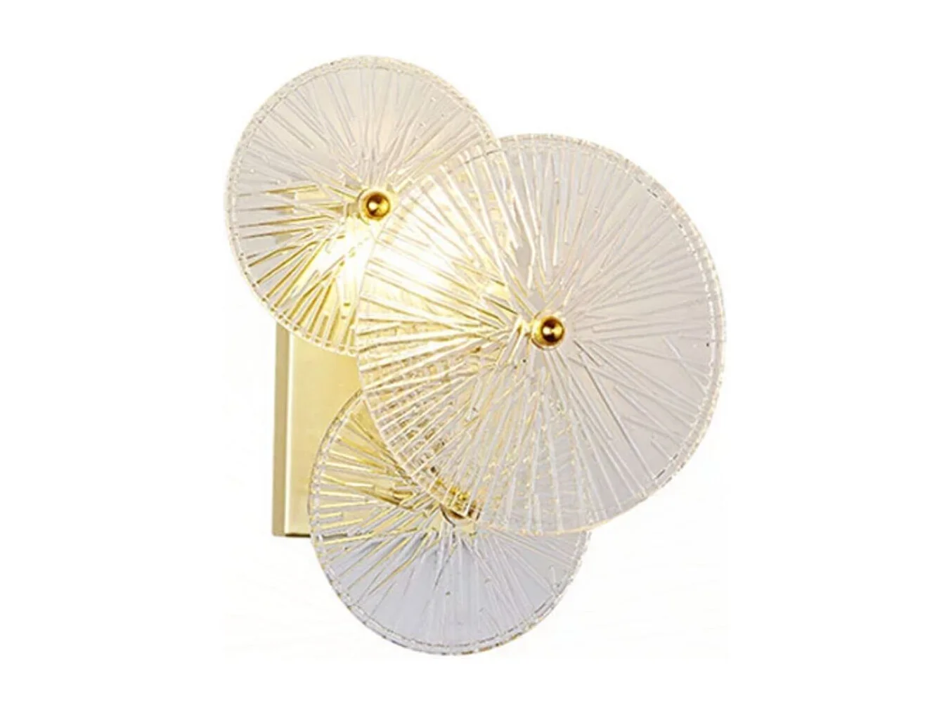 Applique murale chic métal doré brillant et verre - Emilia