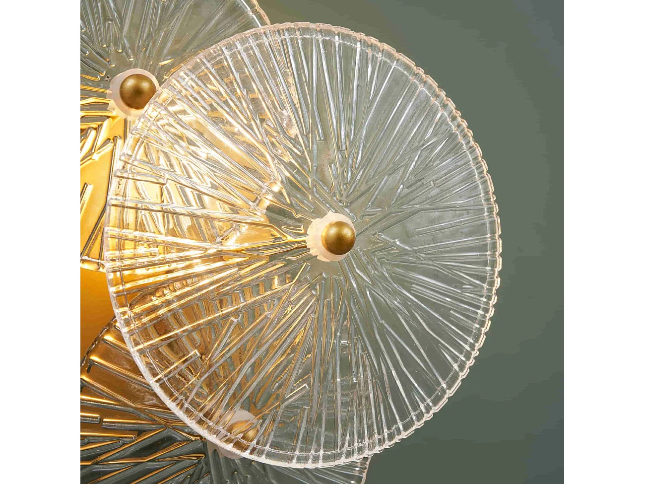 Applique murale chic métal doré brillant et verre - Emilia