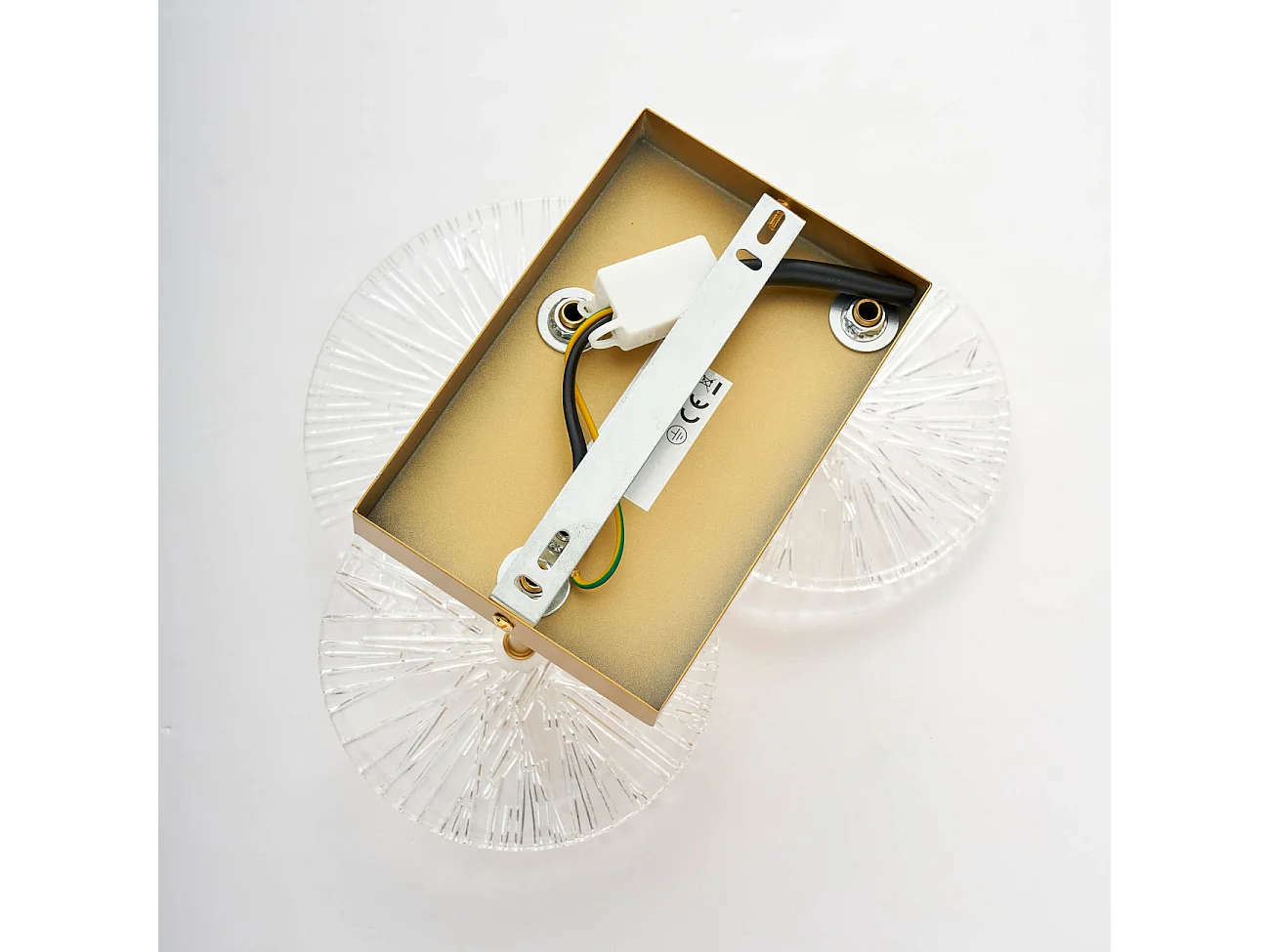 Applique murale chic métal doré brillant et verre - Emilia