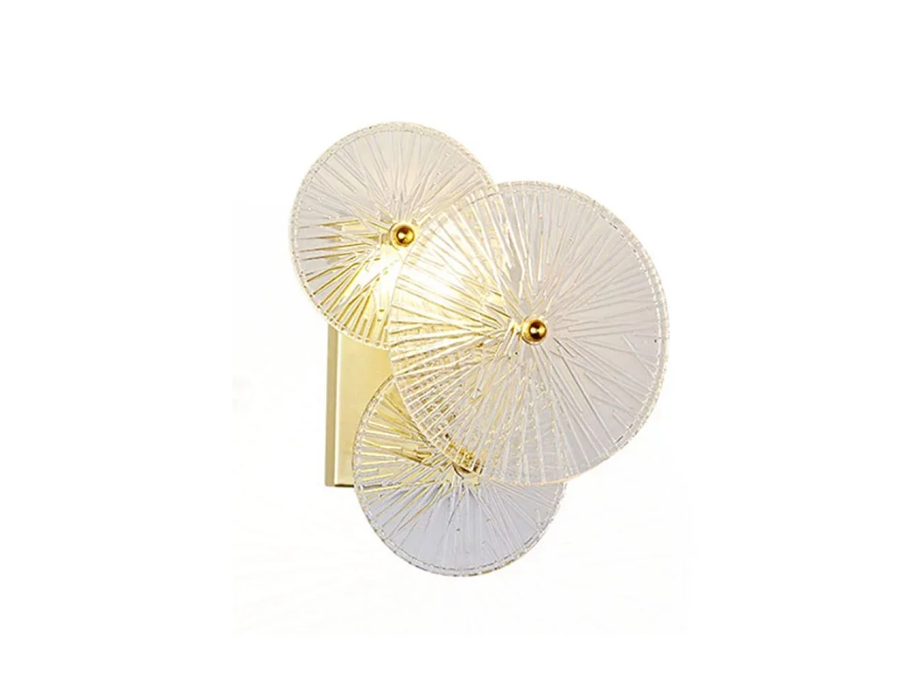 Applique murale chic métal doré brillant et verre - Emilia