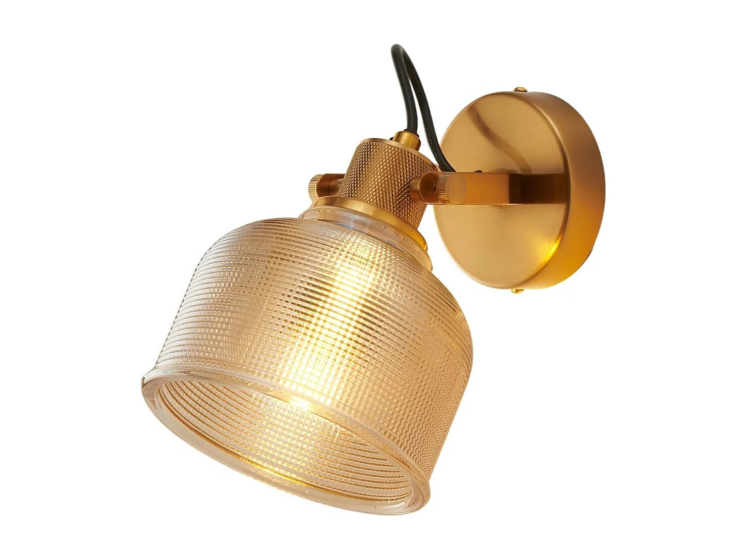 Applique cloche verre ambré texturé - Vela