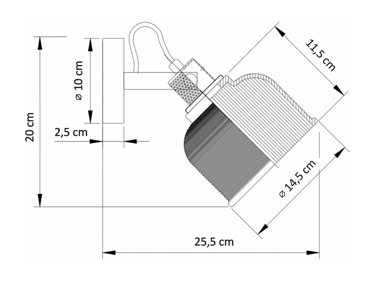 Applique cloche verre ambré texturé - Vela