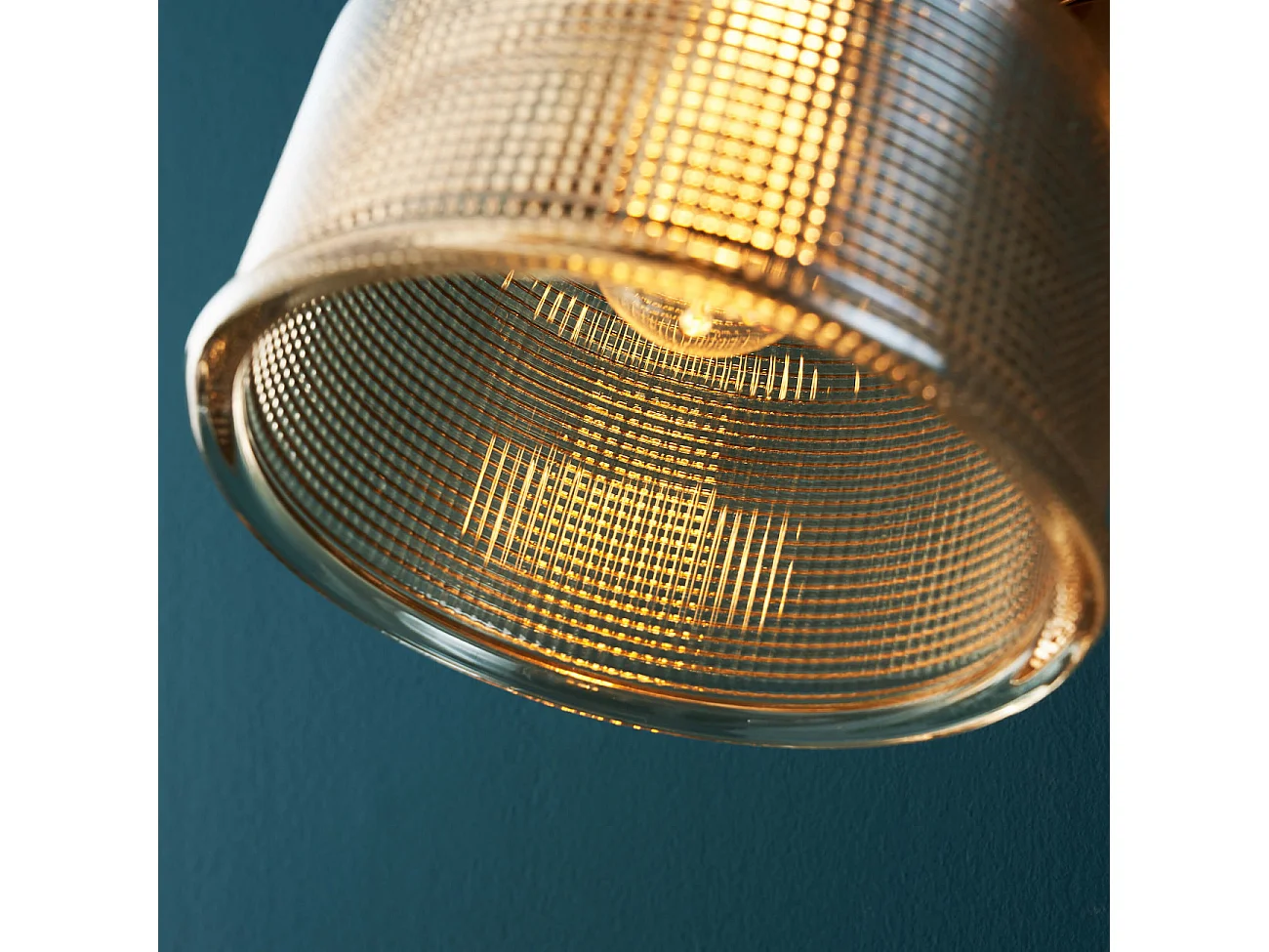 Applique cloche verre ambré texturé - Vela