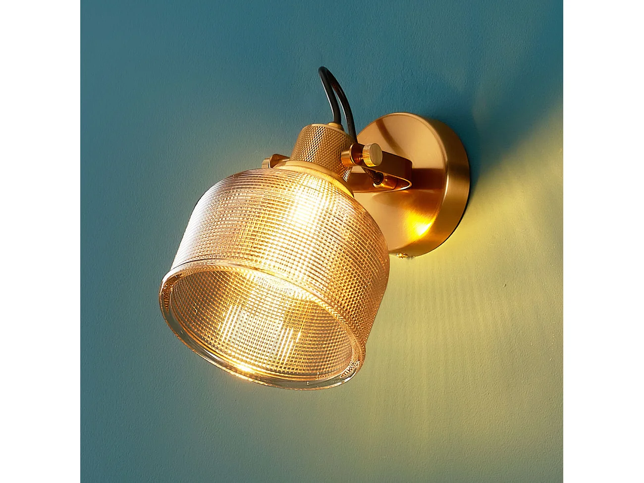 Applique cloche verre ambré texturé - Vela