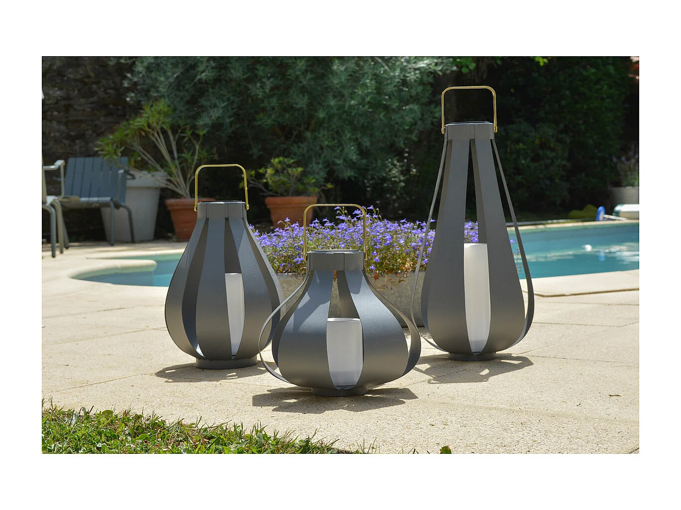 Lanterne solaire Palme h32cm - Orium