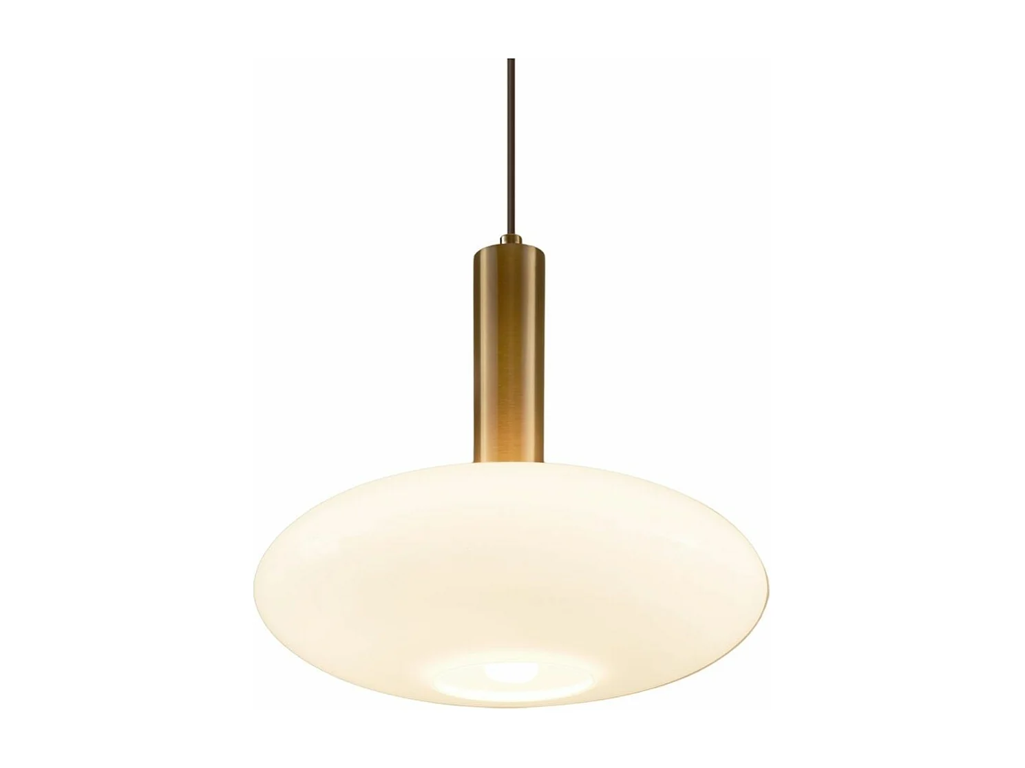 Suspension métal laiton et verre opale - Zinnia