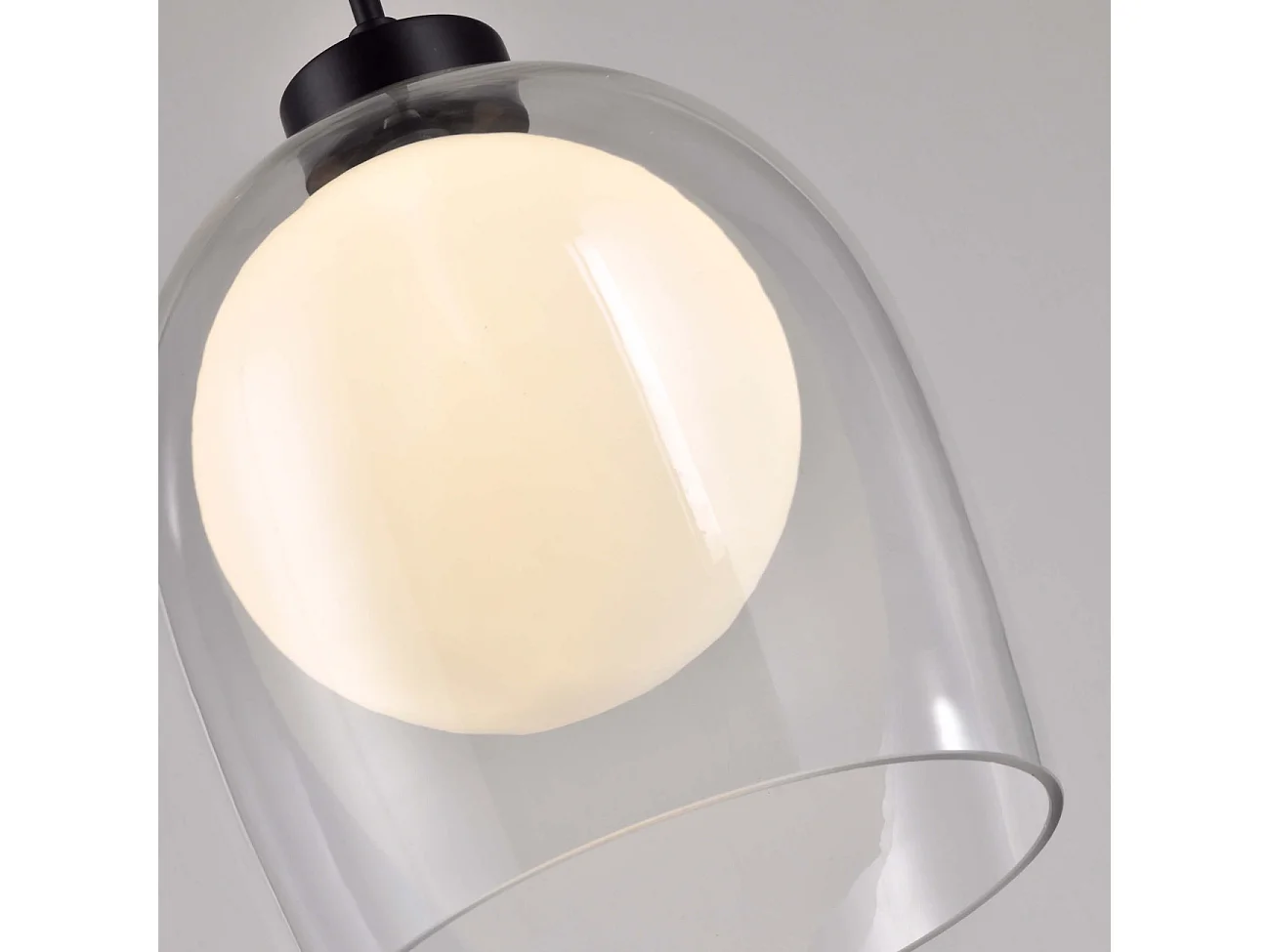 Suspension cloche et boule blanche - Calypso