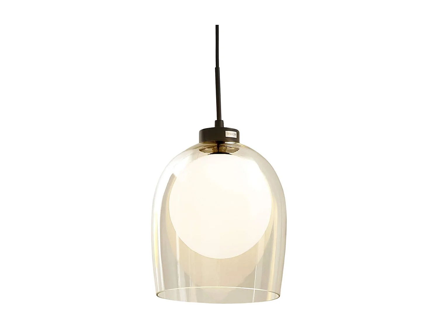 Suspension cloche et boule blanche - Calypso