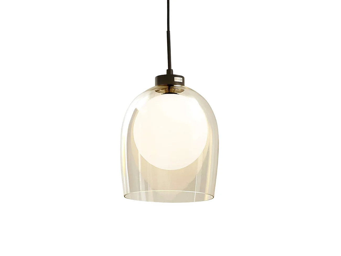 Suspension cloche et boule blanche - Calypso