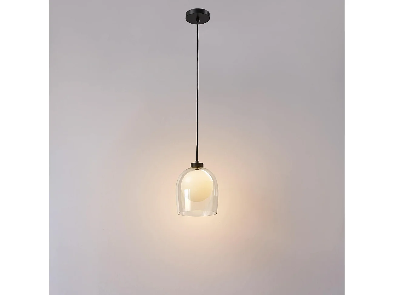 Suspension cloche et boule blanche - Calypso