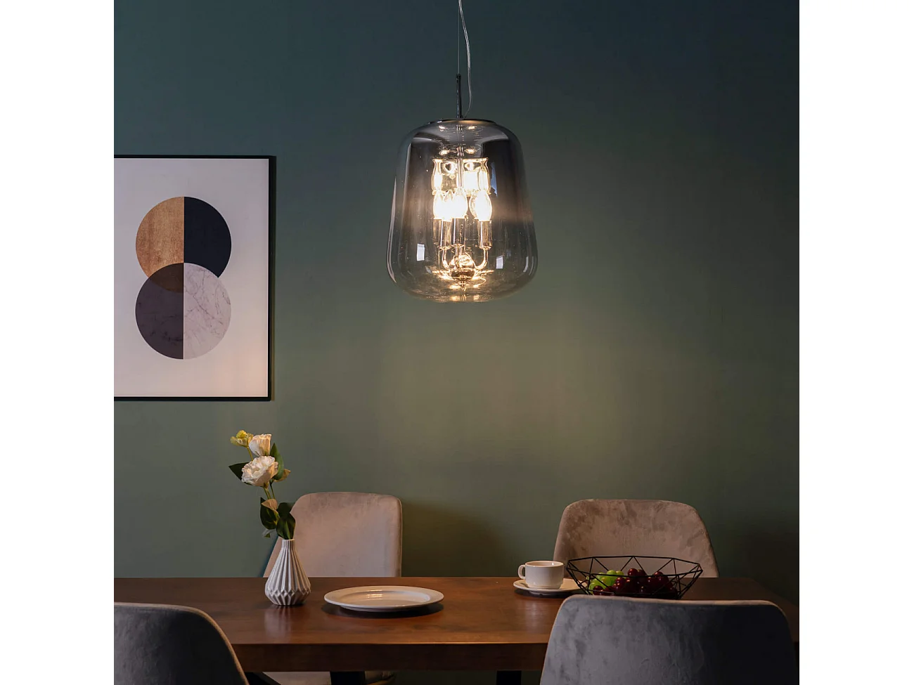 Suspension design et tendance en verre fumé dégradé - Manoli