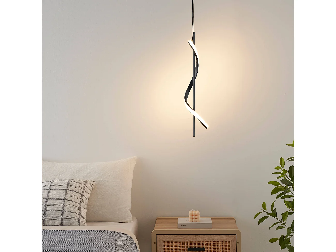 Suspension spirale verticale noire LED dimmable - Lybella