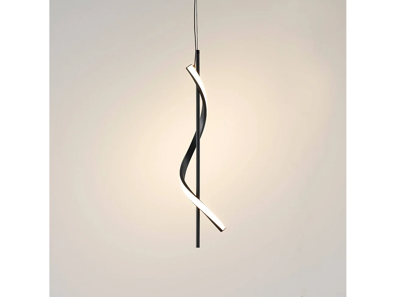 Suspension spirale verticale noire LED dimmable - Lybella