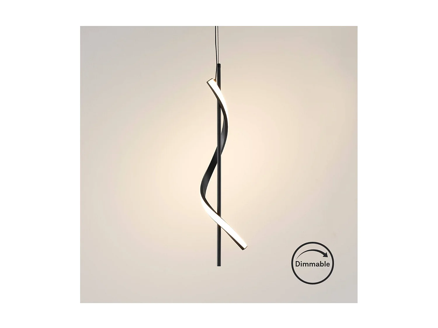 Suspension spirale verticale noire LED dimmable - Lybella
