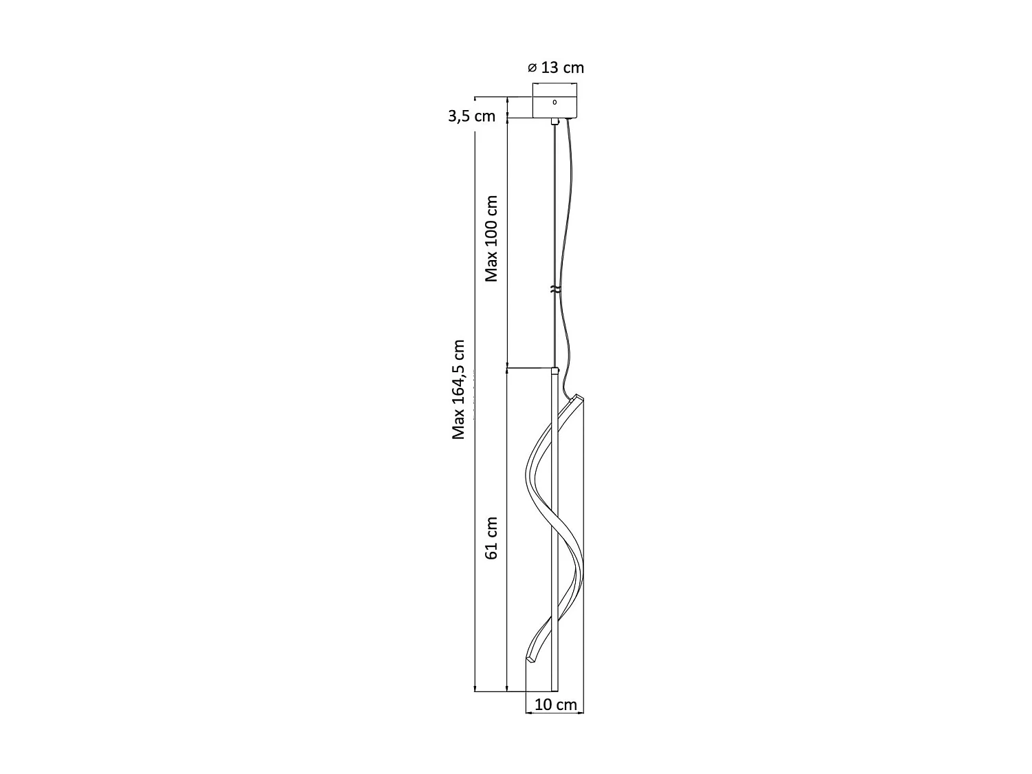 Suspension spirale verticale noire LED dimmable - Lybella