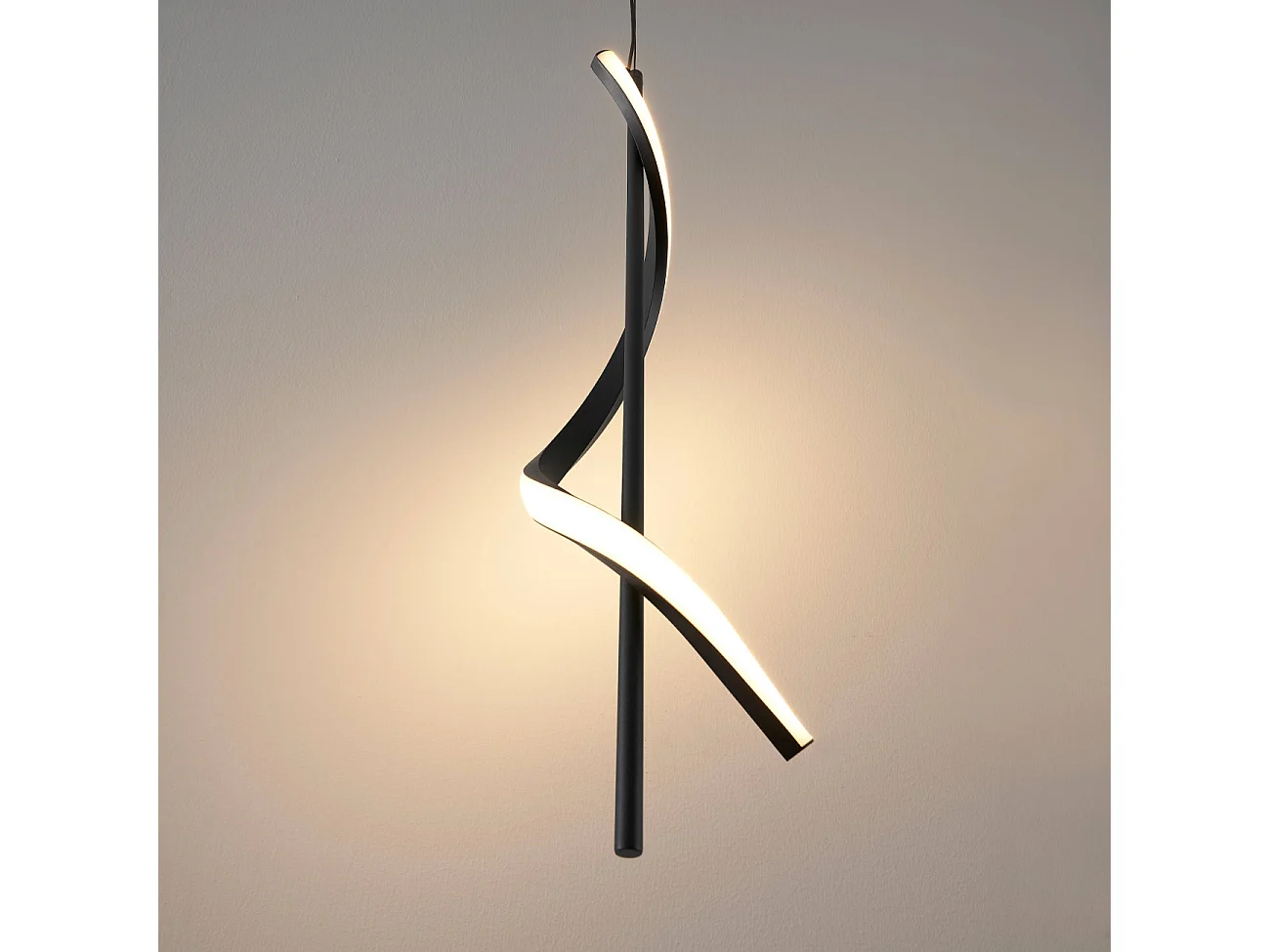Suspension spirale verticale noire LED dimmable - Lybella
