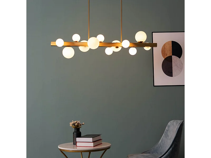 Grande suspension à 12 sphères blanches - Oromia