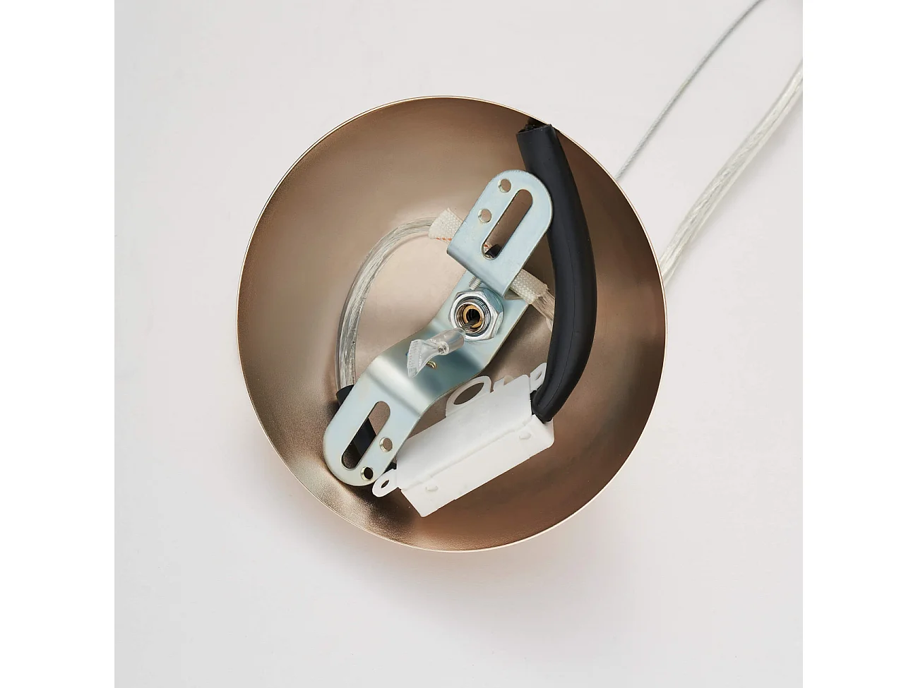 Suspension décorative métal doré et verre ambré - Rimelia