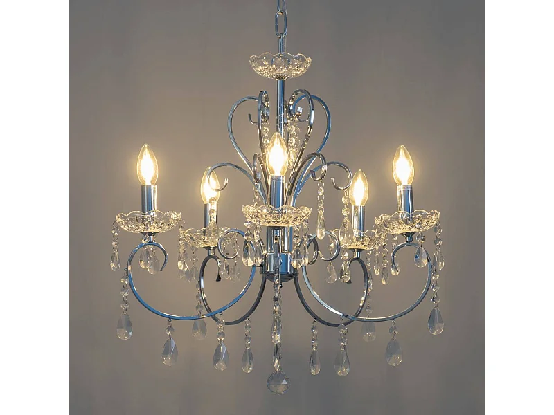 Lustre cristal argent - Pavia