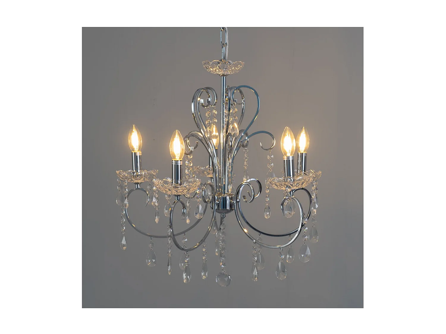Lustre cristal argent - Pavia