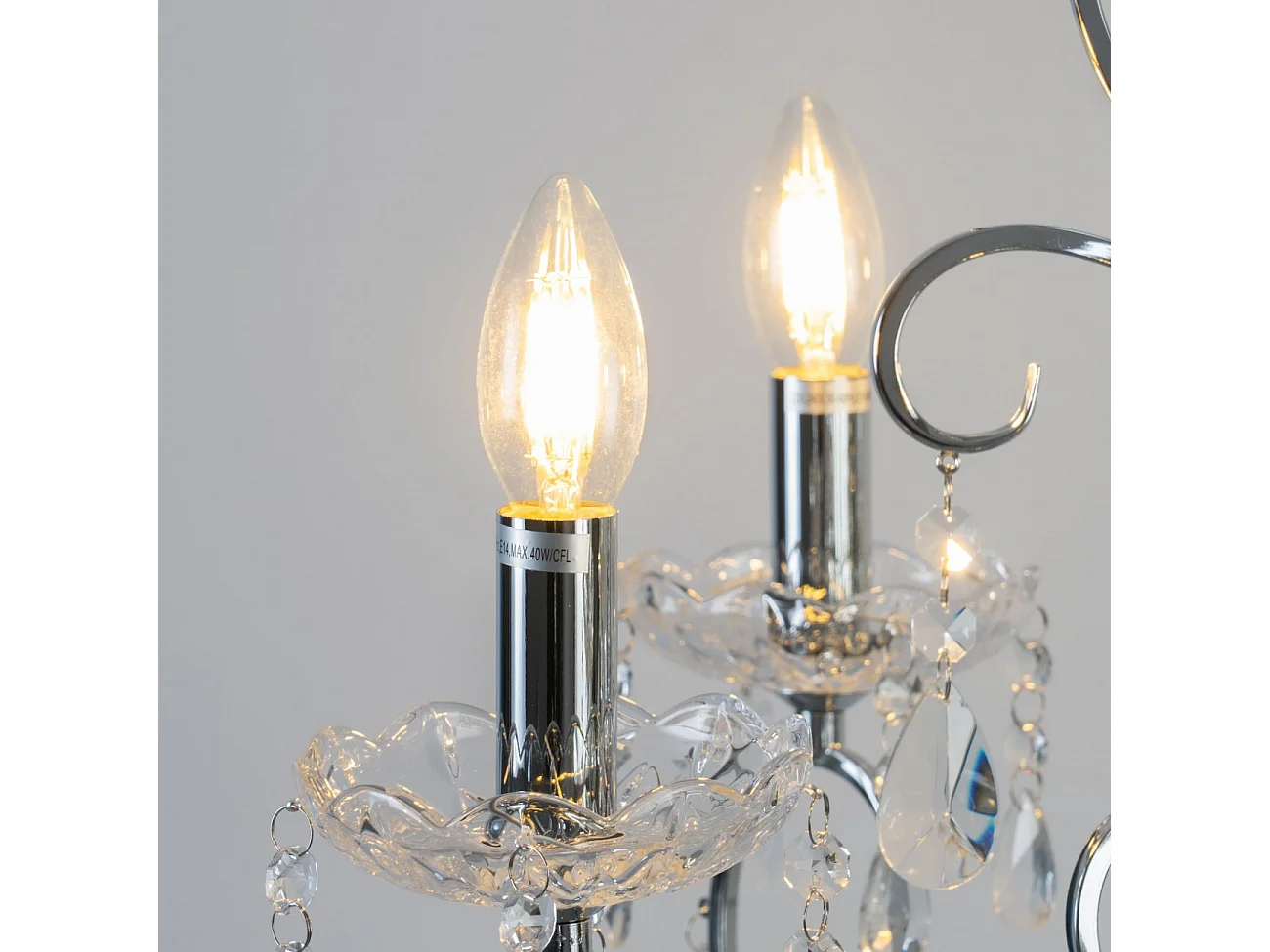 Lustre cristal argent - Pavia