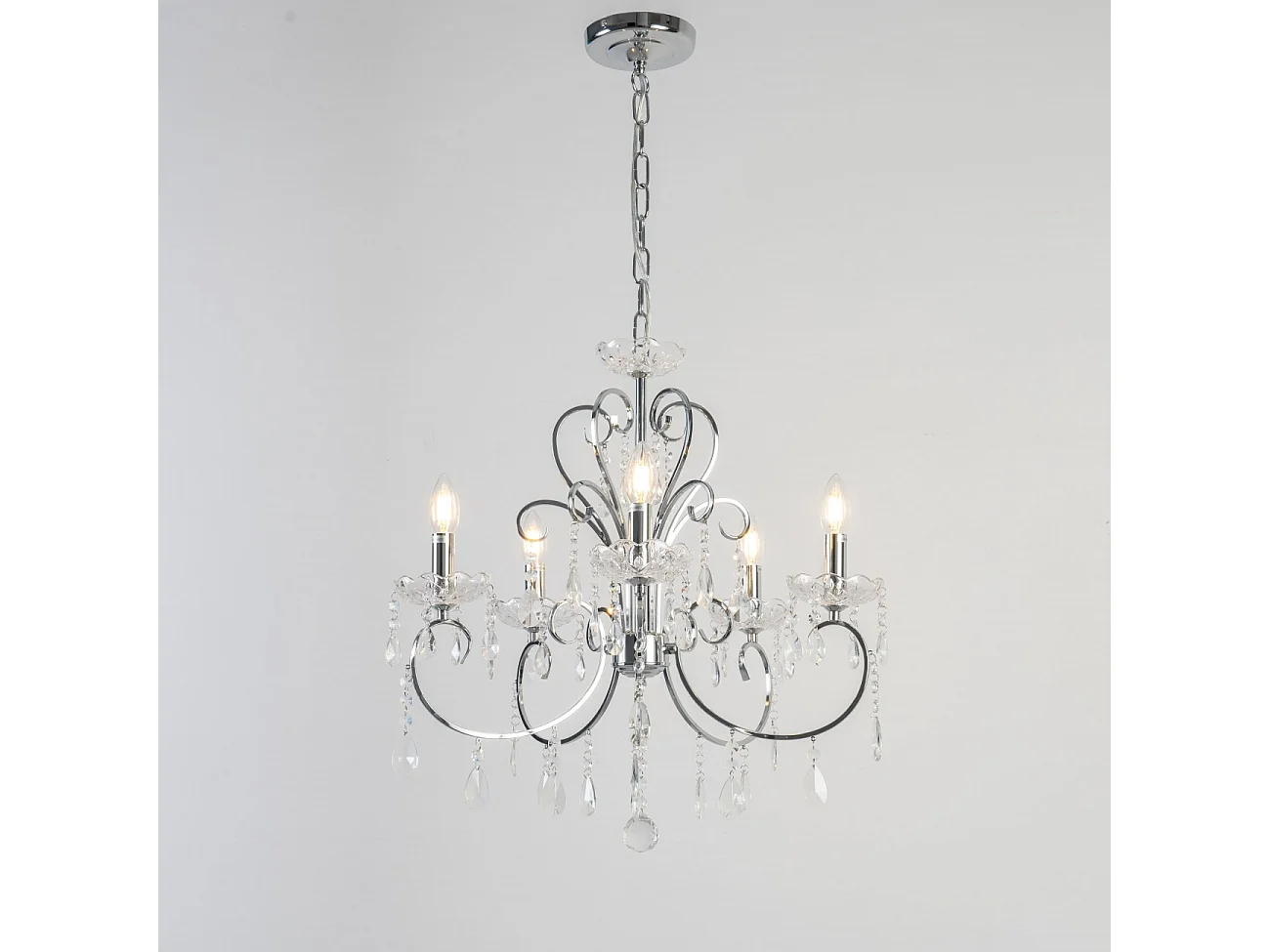 Lustre cristal argent - Pavia