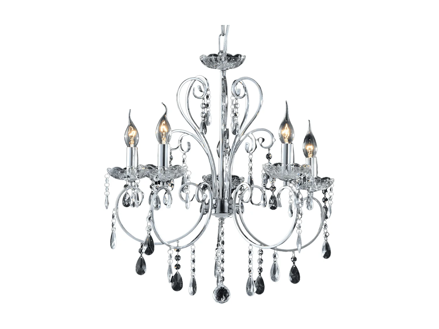 Lustre cristal argent - Pavia