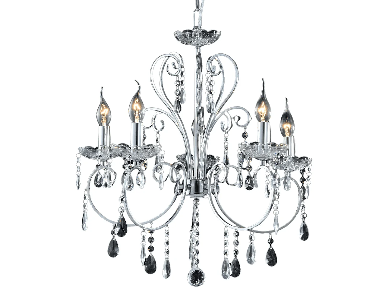Lustre cristal argent - Pavia
