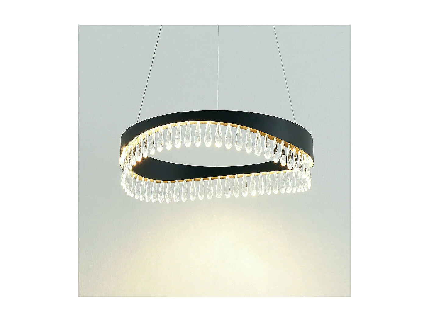 Suspension circulaire noire pampilles scintillantes - Capilano