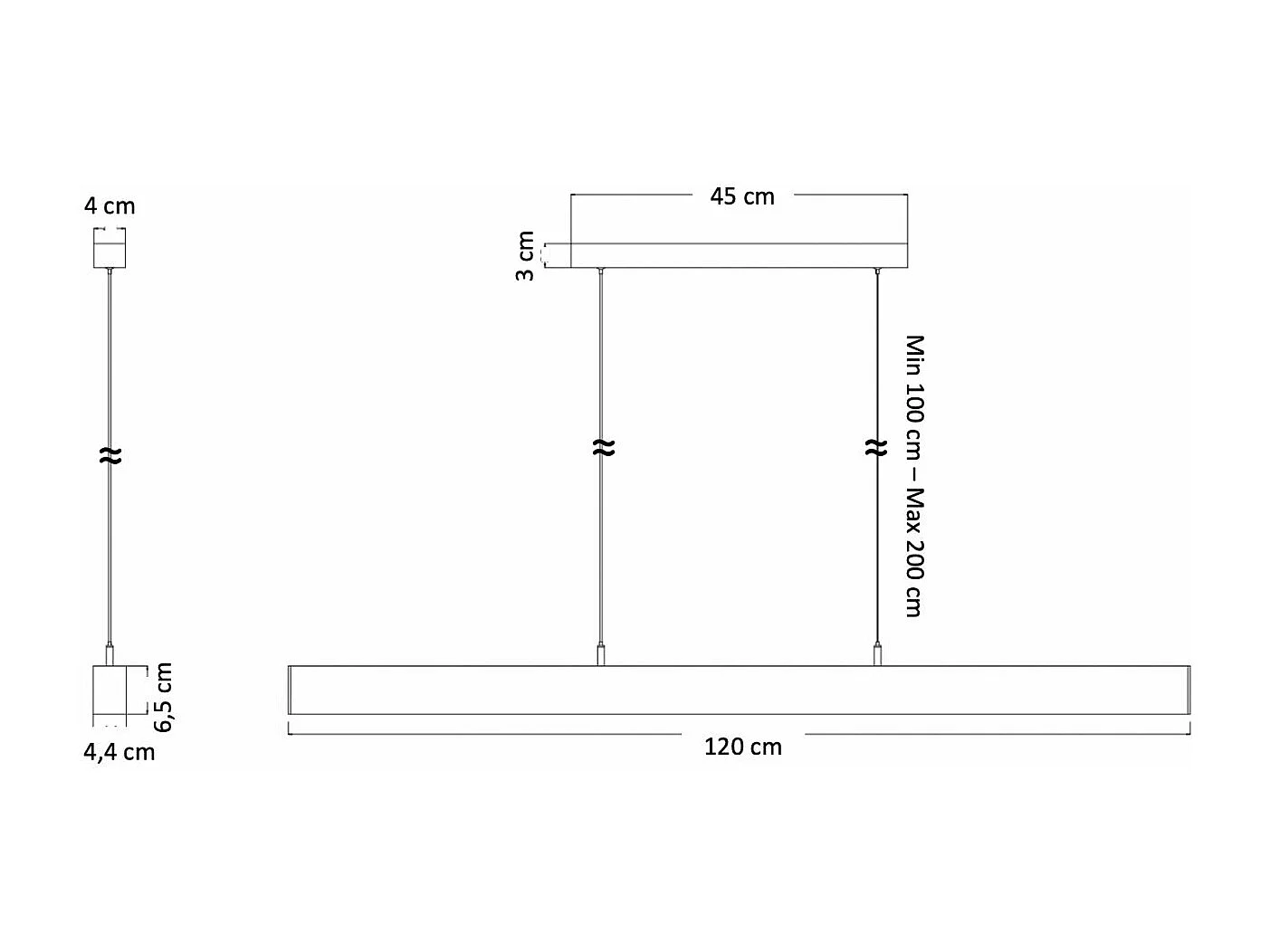 Suspension minimaliste 120 cm LED - Kenzo