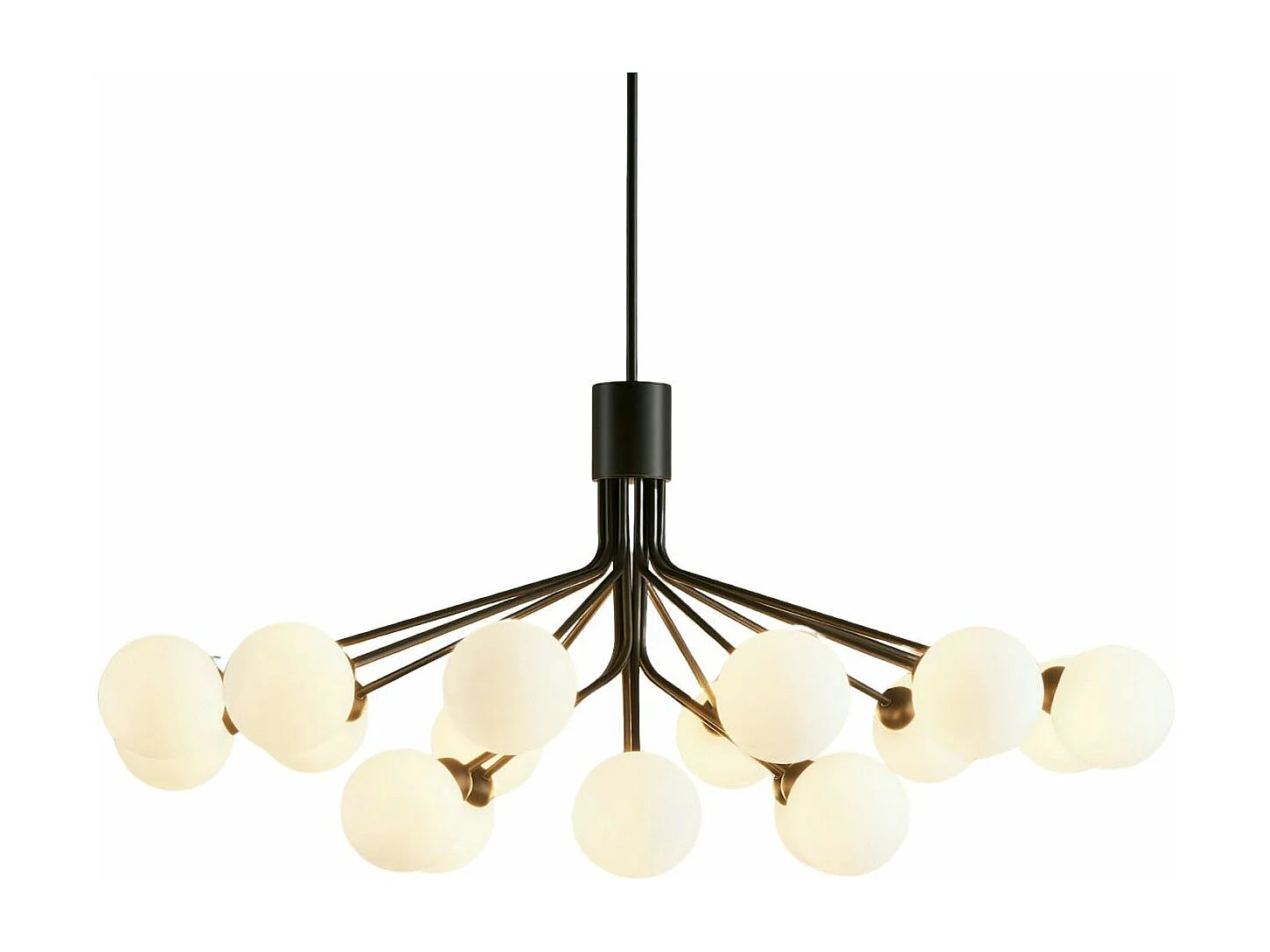 Grande suspension élégante noire à 18 boules - Audrey