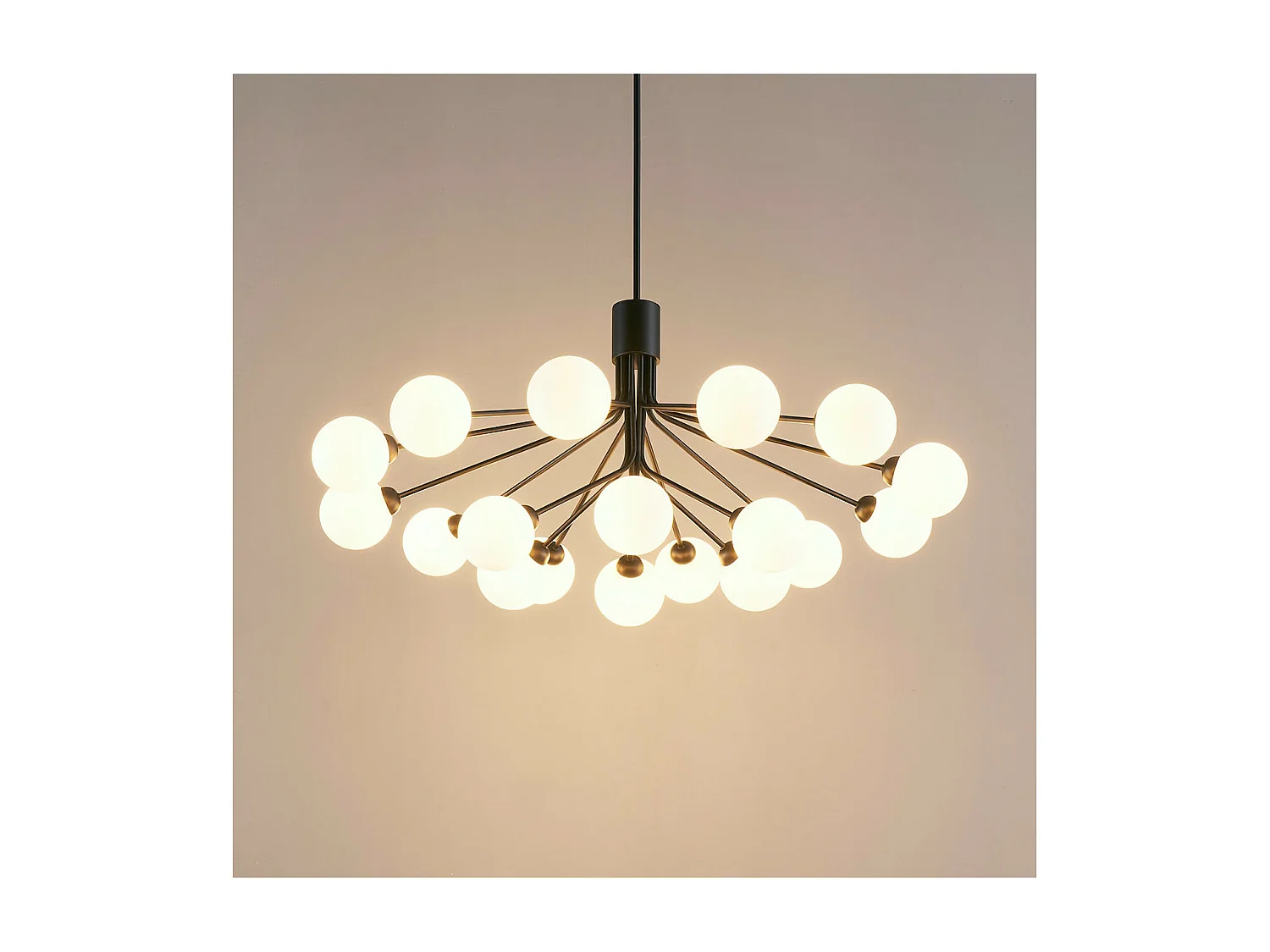 Grande suspension élégante noire à 18 boules - Audrey