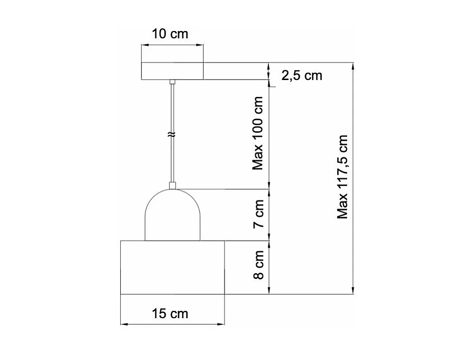 Suspension cylindrique marbre noir et métal doré - Meryl