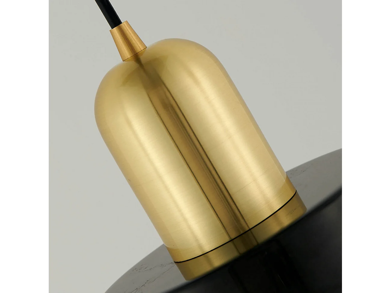 Suspension cylindrique marbre noir et métal doré - Meryl