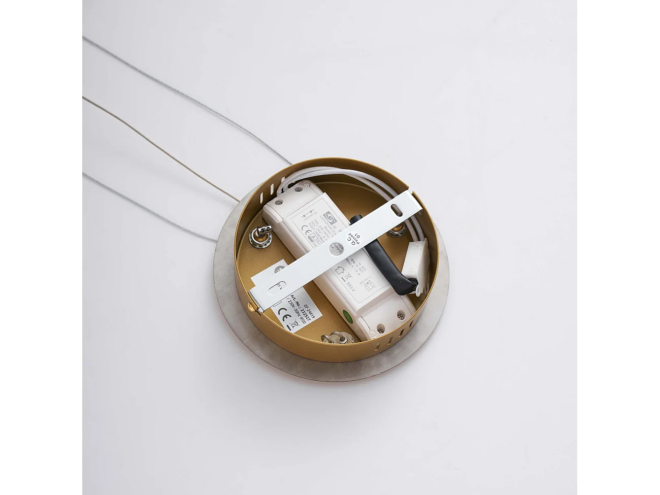 Suspension LED dorée multi sphères transparentes 57 cm - Roseli