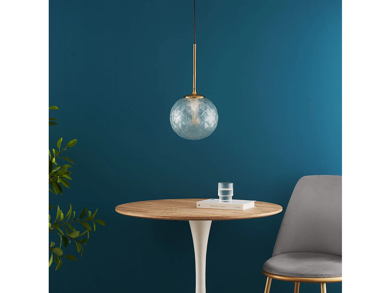 Suspension boule en verre graphique ultra décorative - Aquila