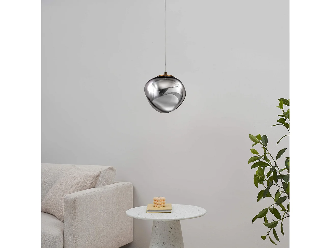 Suspension moderne verre fumé réfléchissant - Isotta