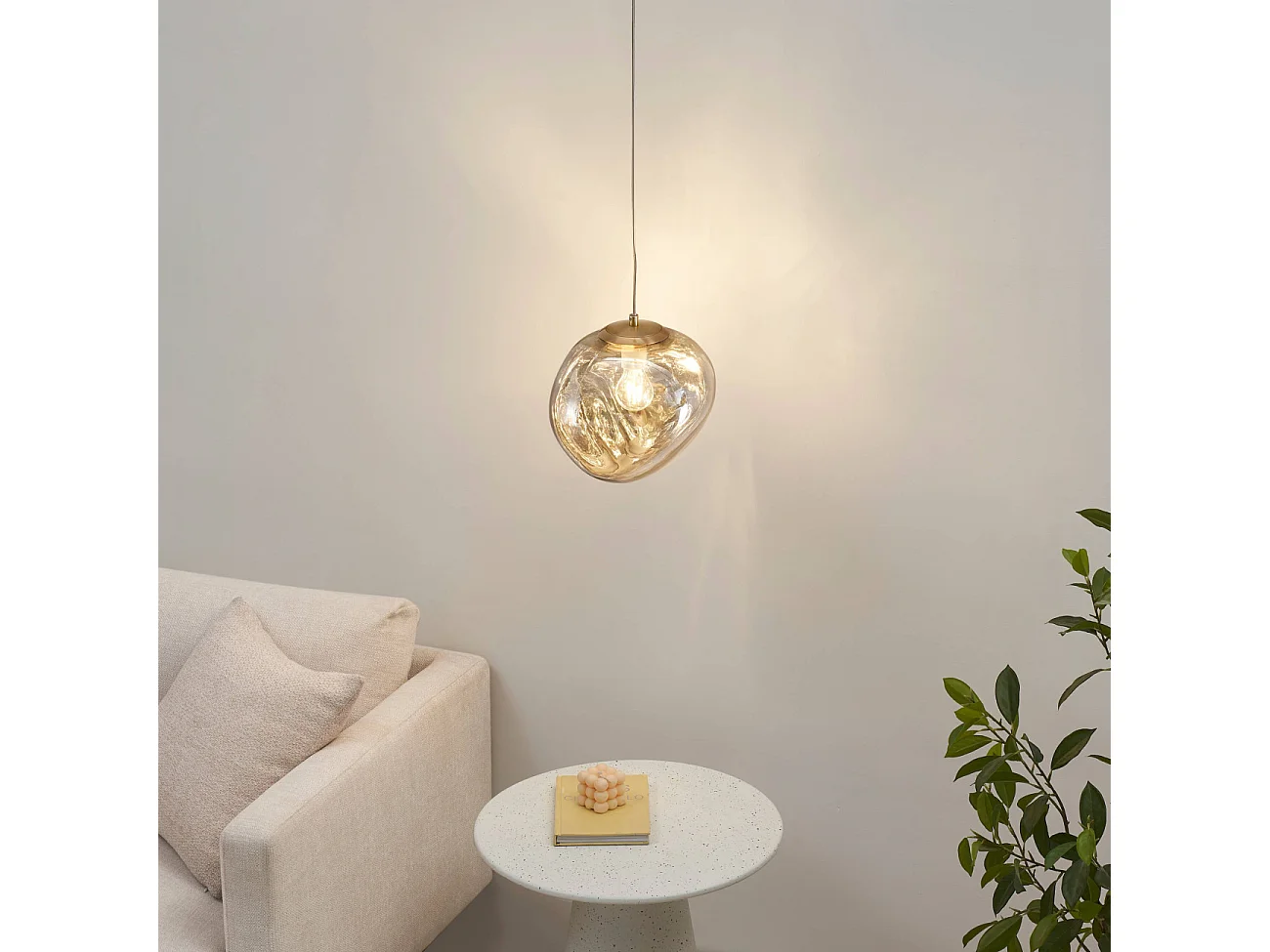 Suspension moderne verre fumé réfléchissant - Isotta