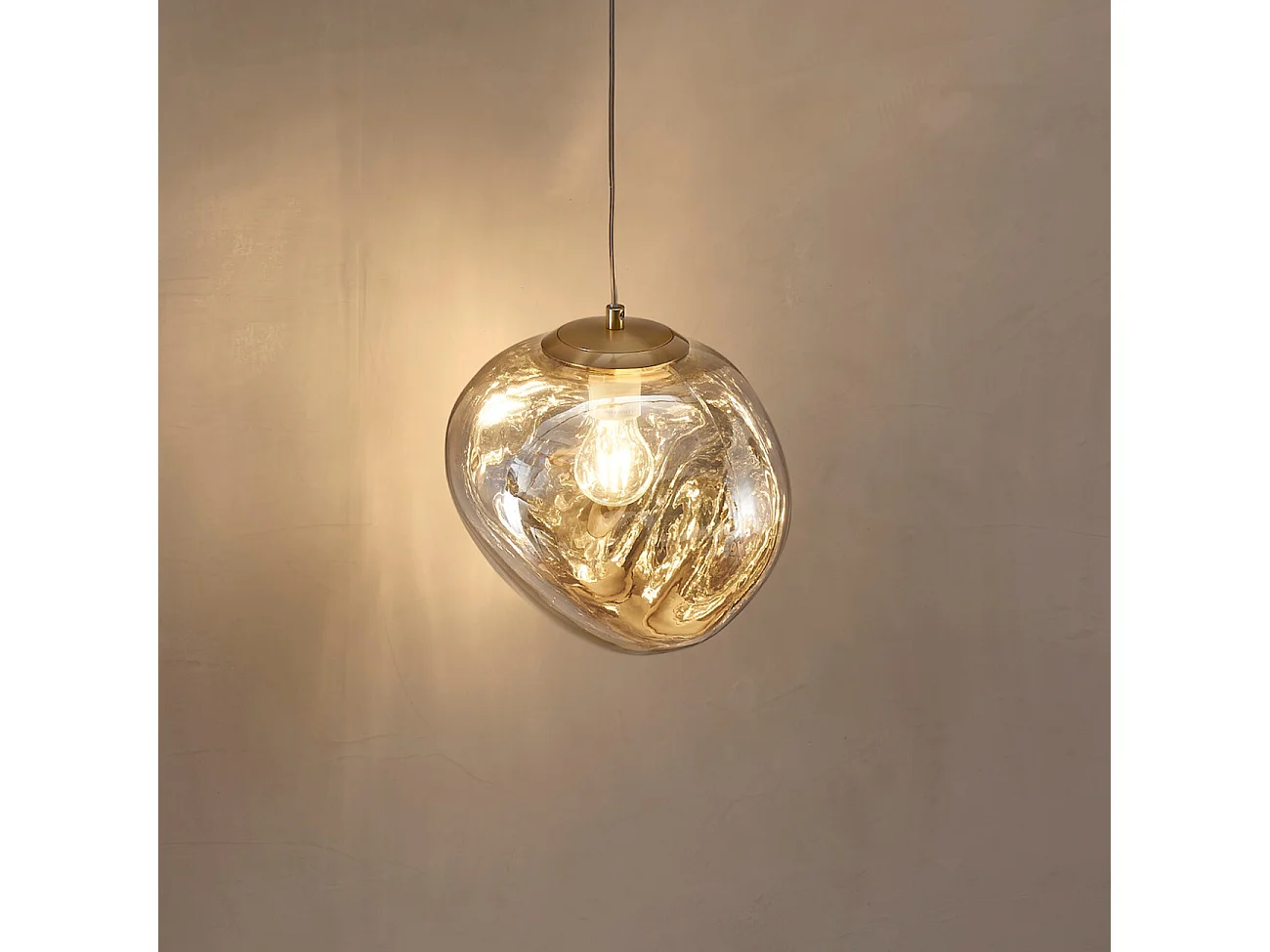 Suspension moderne verre fumé réfléchissant - Isotta