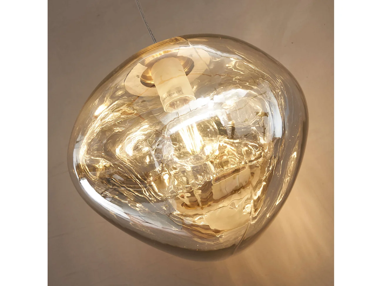 Suspension moderne verre fumé réfléchissant - Isotta