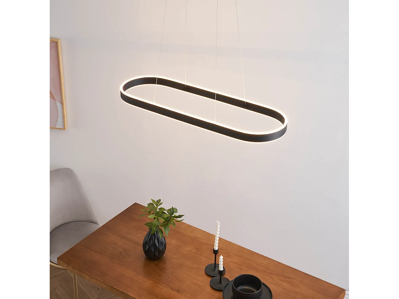 Suspension ultra design noir en LED - Apollo